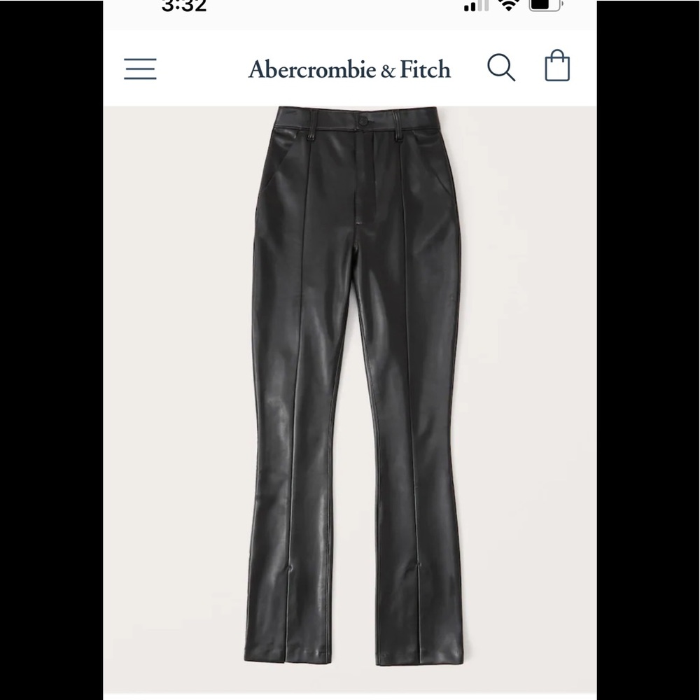 Curve Love Vegan Leather Split-Hem Pants